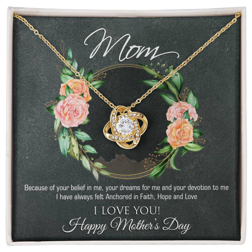 Mom Love Knot Necklace (Yellow & White Gold Variants)