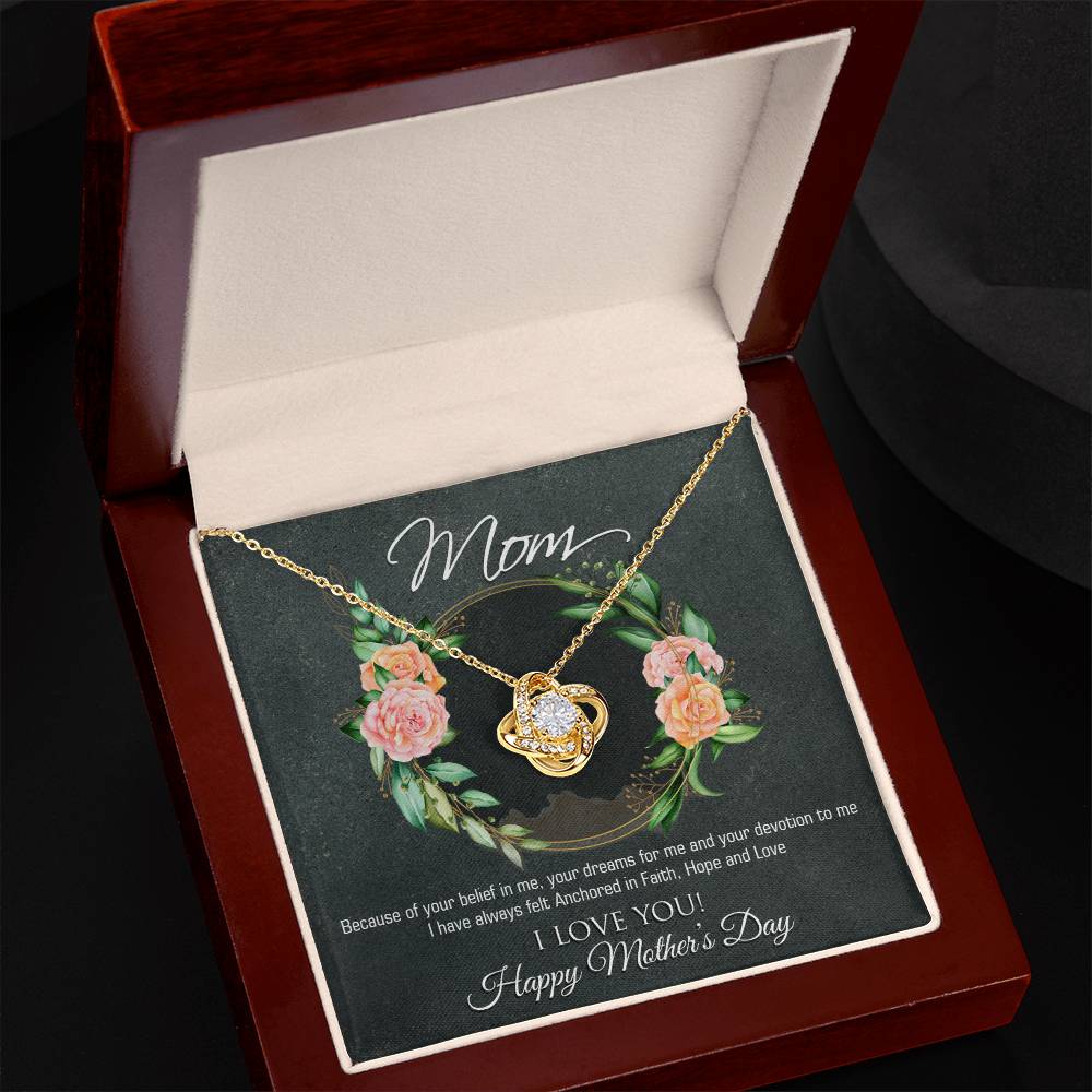 Mom Love Knot Necklace (Yellow & White Gold Variants)